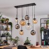 Gastor Hanglamp, Kogellampje, Hanglamp Amber, Chroom, Duidelijk, Rookkleurig, 8-lichts