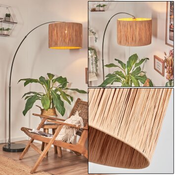 Granja Staande lamp, Booglampen Chroom, Zwart, 1-licht
