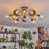 Koyoto Plafondlamp, Kogellampje 81 cm Amber, Chroom, Duidelijk, Rookkleurig, 10-lichts