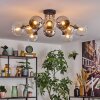 Koyoto Plafondlamp, Kogellampje 81 cm Amber, Chroom, Duidelijk, Rookkleurig, 10-lichts
