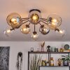 Koyoto Plafondlamp, Kogellampje 81 cm Amber, Chroom, Duidelijk, Rookkleurig, 10-lichts