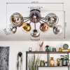 Koyoto Plafondlamp, Kogellampje 81 cm Goud, Duidelijk, Koperkleurig, Rookkleurig, 10-lichts