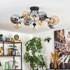 Ripoll Plafondlamp, Kogellampje Amber, Duidelijk, Rookkleurig, 12-lichts