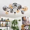 Ripoll Plafondlamp, Kogellampje Amber, Duidelijk, Rookkleurig, 12-lichts