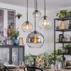 Koyoto Hanglamp, Kogellampje, Cluster hanglamp Amber, Chroom, Duidelijk, Rookkleurig, 4-lichts