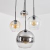 Koyoto Hanglamp, Kogellampje, Cluster hanglamp Amber, Chroom, Duidelijk, Rookkleurig, 4-lichts