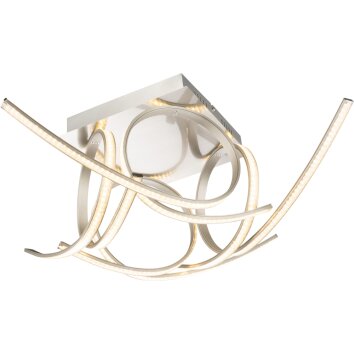 Globo CAGUA Plafondlamp LED Nikkel mat, 1-licht