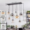 Koyoto Hanglamp, Kogellampje, Hanglamp Amber, Duidelijk, Rookkleurig, 8-lichts