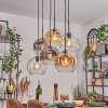 Ripoll Hanglamp, Kogellampje, Hanglamp Amber, Duidelijk, Rookkleurig, 6-lichts