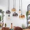 Ripoll Hanglamp, Kogellampje, Hanglamp Amber, Duidelijk, Rookkleurig, 6-lichts