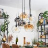 Ripoll Hanglamp, Kogellampje, Hanglamp Amber, Duidelijk, Rookkleurig, 6-lichts