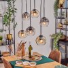 Ripoll Hanglamp, Kogellampje, Hanglamp Amber, Duidelijk, Rookkleurig, 6-lichts