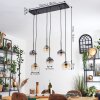 Ripoll Hanglamp, Kogellampje, Hanglamp Amber, Duidelijk, Rookkleurig, 6-lichts