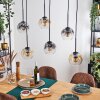 Ripoll Hanglamp, Kogellampje, Hanglamp Amber, Duidelijk, Rookkleurig, 6-lichts