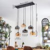 Ripoll Hanglamp, Kogellampje, Hanglamp Amber, Duidelijk, Rookkleurig, 6-lichts
