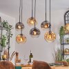 Ripoll Hanglamp, Kogellampje, Hanglamp Amber, Duidelijk, Rookkleurig, 6-lichts