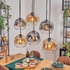 Ripoll Hanglamp, Kogellampje, Hanglamp Amber, Duidelijk, Rookkleurig, 6-lichts