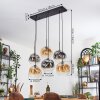 Ripoll Hanglamp, Kogellampje, Hanglamp Amber, Duidelijk, Rookkleurig, 6-lichts