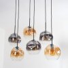 Ripoll Hanglamp, Kogellampje, Hanglamp Amber, Duidelijk, Rookkleurig, 6-lichts
