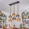 Ripoll Hanglamp, Kogellampje, Hanglamp Amber, Duidelijk, Rookkleurig, 6-lichts