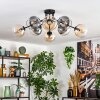 Koyoto Plafondlamp, Kogellampje 86 cm Amber, Duidelijk, Rookkleurig, 8-lichts