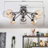 Koyoto Plafondlamp, Kogellampje 86 cm Amber, Duidelijk, Rookkleurig, 8-lichts