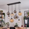 Gastor Hanglamp, Kogellampje, Hanglamp Amber, Chroom, Duidelijk, Rookkleurig, 8-lichts