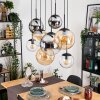Gastor Hanglamp, Kogellampje, Hanglamp Amber, Chroom, Duidelijk, Rookkleurig, 8-lichts