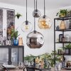 Ripoll Hanglamp, Kogellampje, Cluster hanglamp Amber, Chroom, Duidelijk, Rookkleurig, 4-lichts