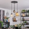 Ripoll Hanglamp, Kogellampje, Cluster hanglamp Amber, Chroom, Duidelijk, Rookkleurig, 4-lichts