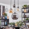 Ripoll Hanglamp, Kogellampje, Cluster hanglamp Amber, Chroom, Duidelijk, Rookkleurig, 4-lichts