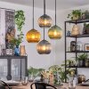 Koyoto Hanglamp, Kogellampje, Cluster hanglamp Blauw, Goud, Groen, 4-lichts