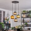 Koyoto Hanglamp, Kogellampje, Cluster hanglamp Blauw, Goud, Groen, 4-lichts