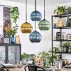 Koyoto Hanglamp, Kogellampje, Cluster hanglamp Blauw, Goud, Groen, 4-lichts
