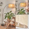 Sabadim Staande lamp, Booglampen Chroom, Zwart, 1-licht, Stoffen lampenkap
