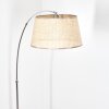 Sabadim Staande lamp, Booglampen Chroom, Zwart, 1-licht, Stoffen lampenkap