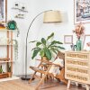 Sabadim Staande lamp, Booglampen Chroom, Zwart, 1-licht, Stoffen lampenkap