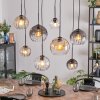 Koyoto Hanglamp, Kogellampje, Hanglamp Amber, Duidelijk, Rookkleurig, 8-lichts