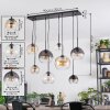 Koyoto Hanglamp, Kogellampje, Hanglamp Amber, Duidelijk, Rookkleurig, 8-lichts