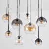 Koyoto Hanglamp, Kogellampje, Hanglamp Amber, Duidelijk, Rookkleurig, 8-lichts