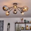 Koyoto Plafondlamp, Kogellampje 86 cm Amber, Chroom, Duidelijk, Rookkleurig, 8-lichts