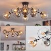 Koyoto Plafondlamp, Kogellampje 86 cm Amber, Duidelijk, Rookkleurig, 8-lichts