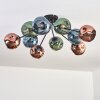 Ripoll Plafondlamp, Kogellampje Blauw, Groen, Koperkleurig, 10-lichts