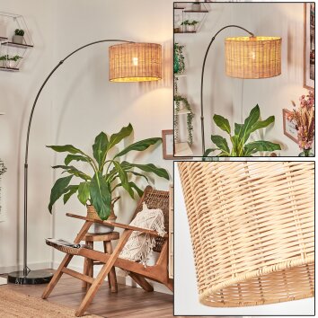 Cavaca Staande lamp, Booglampen Nikkel mat, Zwart, 1-licht