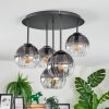Koyoto Plafondlamp, Kogellampje 33 cm Duidelijk, Rookkleurig, 5-lichts
