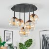 Koyoto Plafondlamp, Kogellampje 33 cm Amber, Duidelijk, 5-lichts