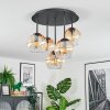 Koyoto Plafondlamp, Kogellampje 33 cm Amber, Duidelijk, 5-lichts