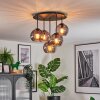 Koyoto Plafondlamp, Kogellampje 33 cm Rookkleurig, 5-lichts