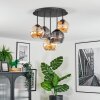 Koyoto Plafondlamp, Kogellampje 33 cm Amber, Rookkleurig, 5-lichts