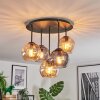 Koyoto Plafondlamp, Kogellampje 33 cm Amber, Rookkleurig, 5-lichts